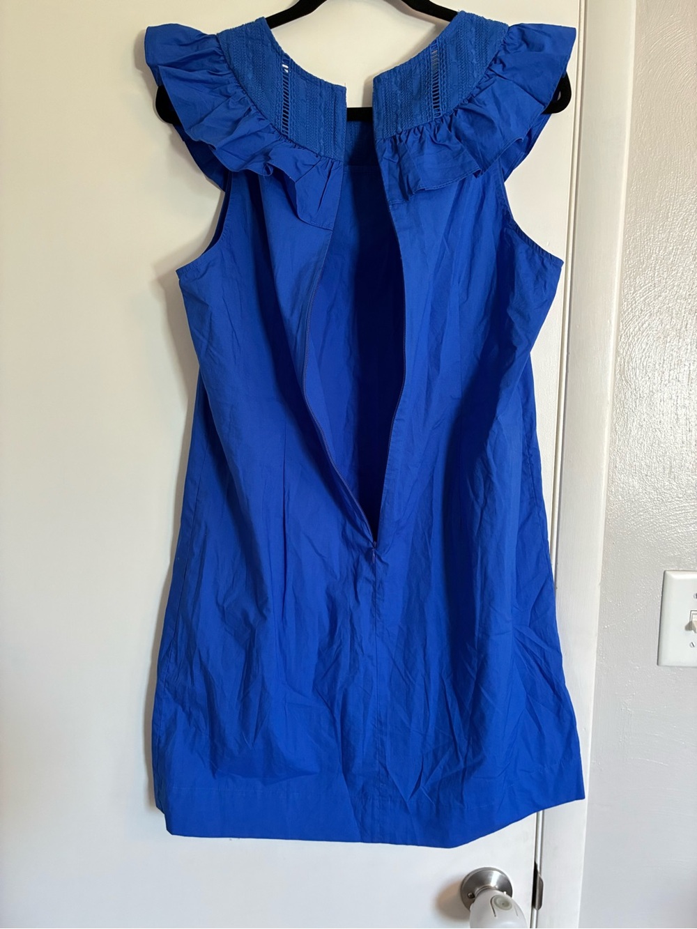 J. Crew Royal Blue Ruffle Neck Sleeveless Dress - Picture 9 of 12